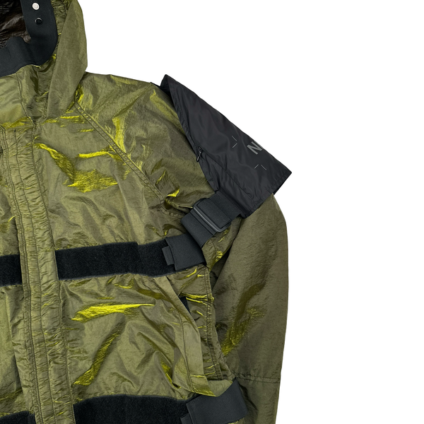 Nemen Adjustable Shimmer Green Hooded Lightweight Jacket - Large
