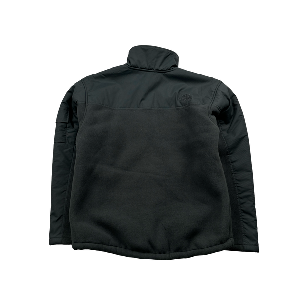 North Face Grey Teddy Fleece Lined Zipped Jacket- Large
