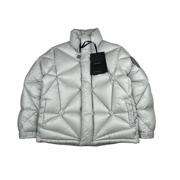 Moncler Genuis X Pharrell Williams Oak Giubbotto Silver Triangle stitched Down Filled Puffer Jacket - XL