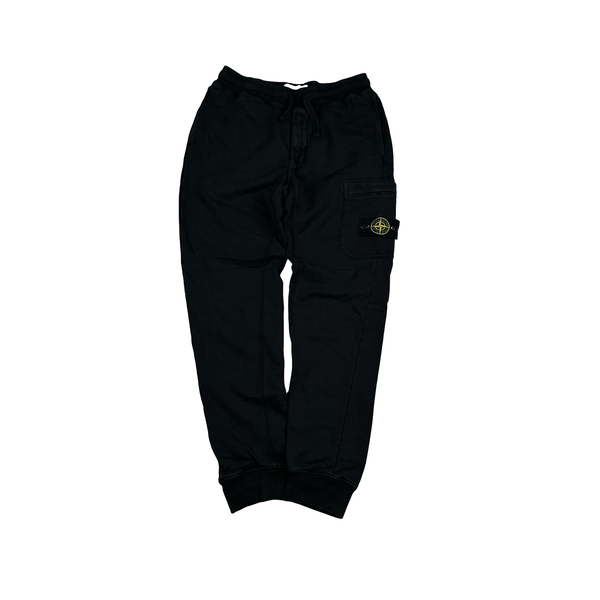 Stone Island Black Cotton Jogging Bottoms - Small