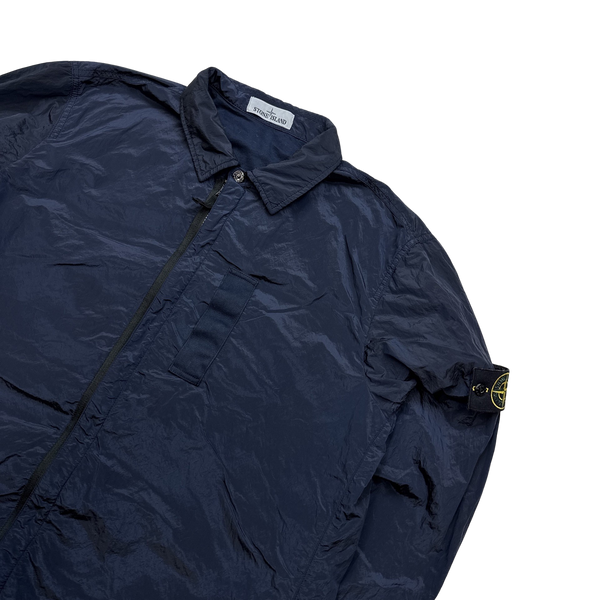 Stone Island 2017 Blue Nylon Metal Shimmer Overshirt - XL