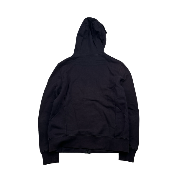 CP Company Navy Goggle Cotton Zip Up Hoodie - Large