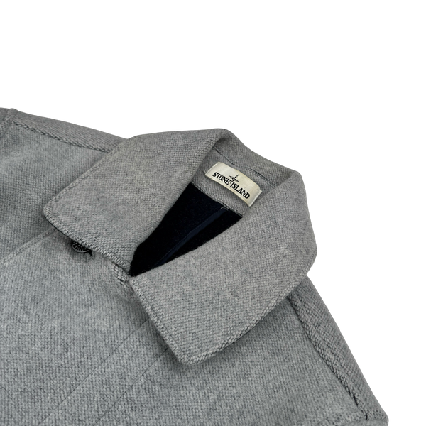 Stone Island 2020 Panno Jaquard Double Breasted Wool Collared - Large