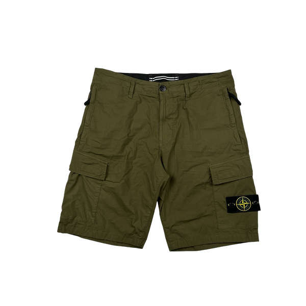 Stone Island 2021 Khaki Cotton Shorts - 32"