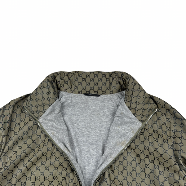 Gucci Monogram Zipped Silk Jersey Lined Jacket - XXL