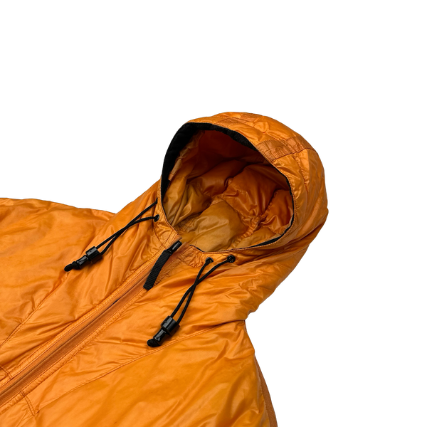 Stone Island 2007 Orange Mesh Badge Down Puffer Jacket - Small