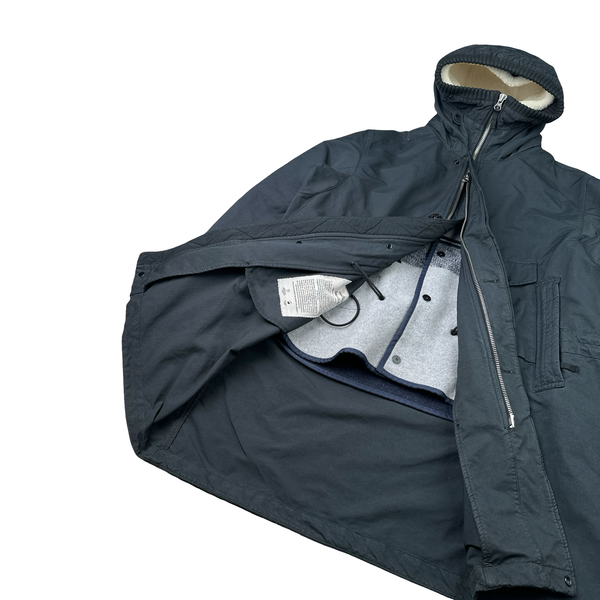 Stone Island 2021 Grey Garment Dyed David TC Long Blanket Lined Parka Jacket - Large