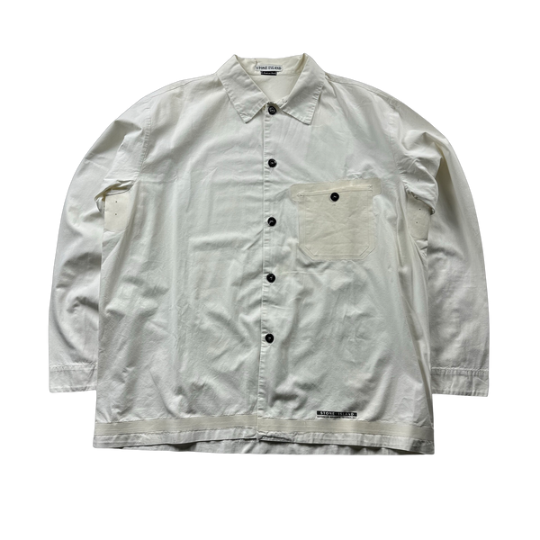 Stone Island 1998 Vintage Cotton Advanced Adhesive Spellout Overshirt - XL
