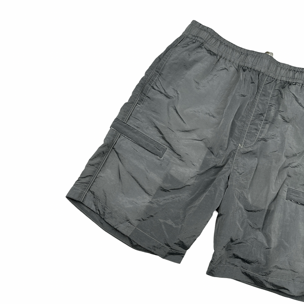 Stone Island 2022 Grey Nylon Metal Loose Fit Cargo Shorts - Large