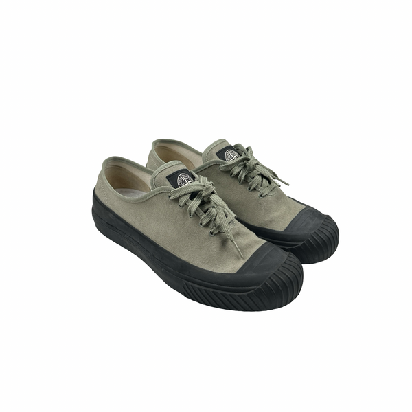 Stone Island x Diemme Beige Leather Trainers - UK 9.5
