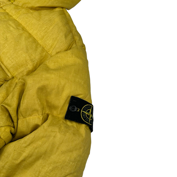 Stone Island 2018 Yellow Lino Resinato Down-TC Puffer Jacket - XXL