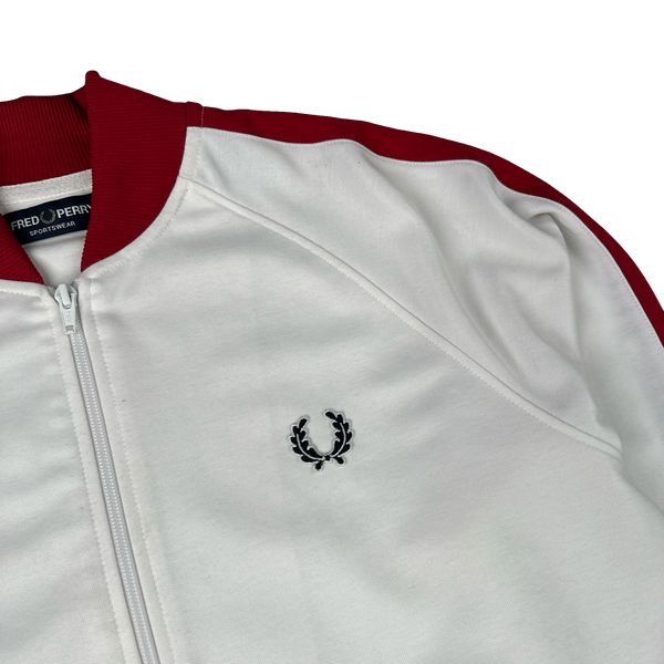 Fred Perry Red/White Zipped Tracksuit Jacket - Large