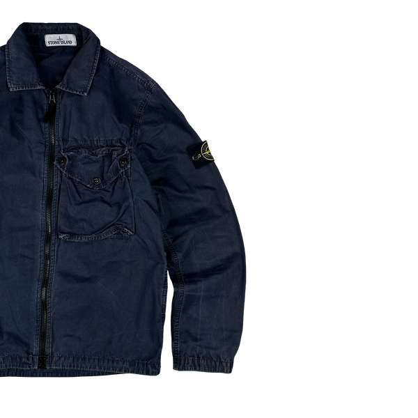 Stone Island 2021 Navy Cotton Overshirt - Small