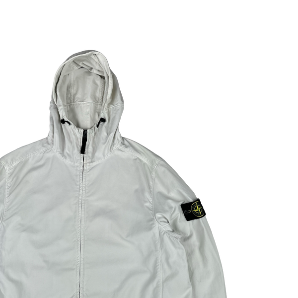 Stone Island 2022 White Batavia Hooded Jacket - Large