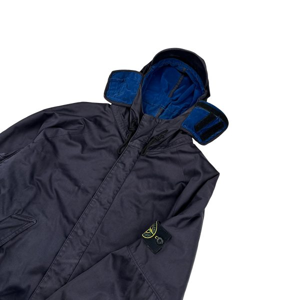 Stone Island 2004 Navy Raso Floccato Riot Mask Sniper Jacket - Large