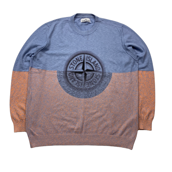 Stone Island Two Tone Spellout Knit Jumper - XXL