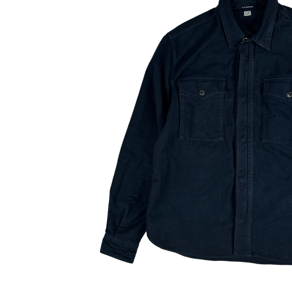 CP Company Navy Moleskin Double Chest Pocket Overshirt Jacket - XL