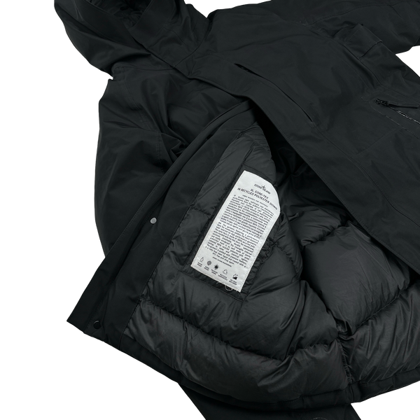 Stone Island 2022 Black 3L Gore-Tex Puffer In Recycled Polyester Down Jacket - Large