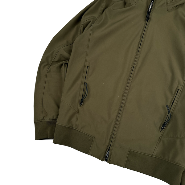 CP Company Khaki Fleece Lined Soft Shell Lens Jacket - Small