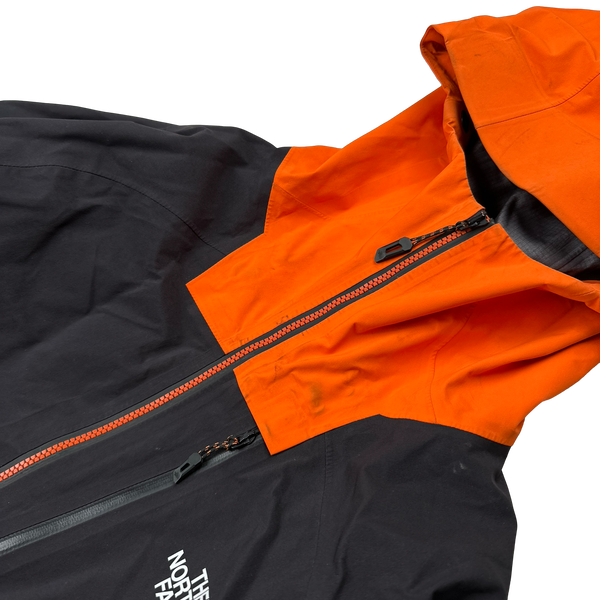 North Face Orange Gore Tex Colour Block Hooded Jacket - Small
