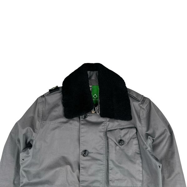 Ma Strum Grey Multi Pocket Long Lightweight Jacket - Small