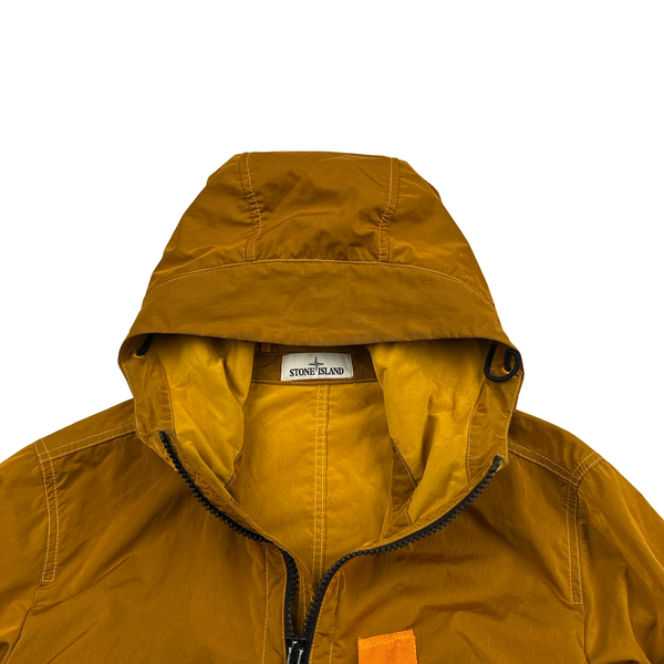 Stone Island 2017 Orange Nylon Metal Flock Hooded Jacket - Medium