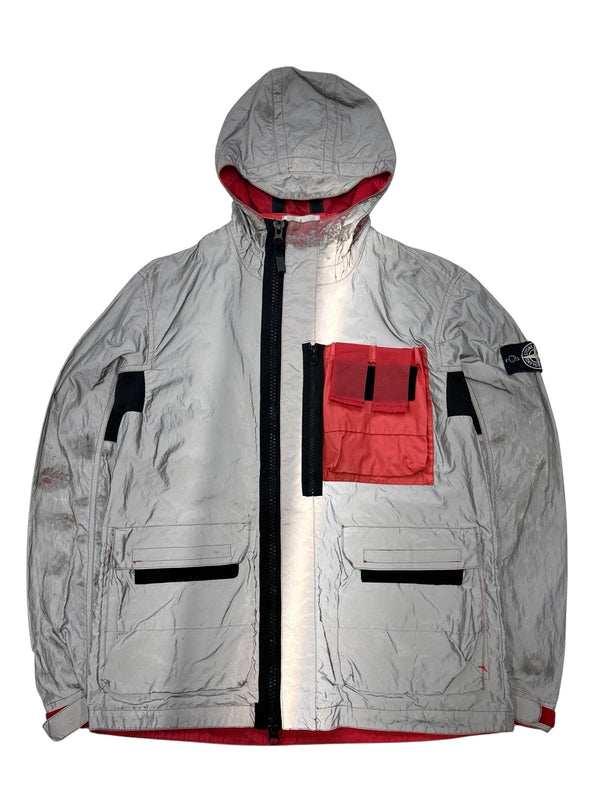 Stone Island 2017 Pink Garment Dyed Plated Reflective Mussola Jacket Mat s Island