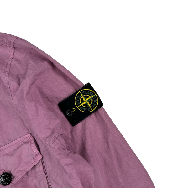 Stone Island 2020 Pink Cotton Hooded Overshirt - Medium