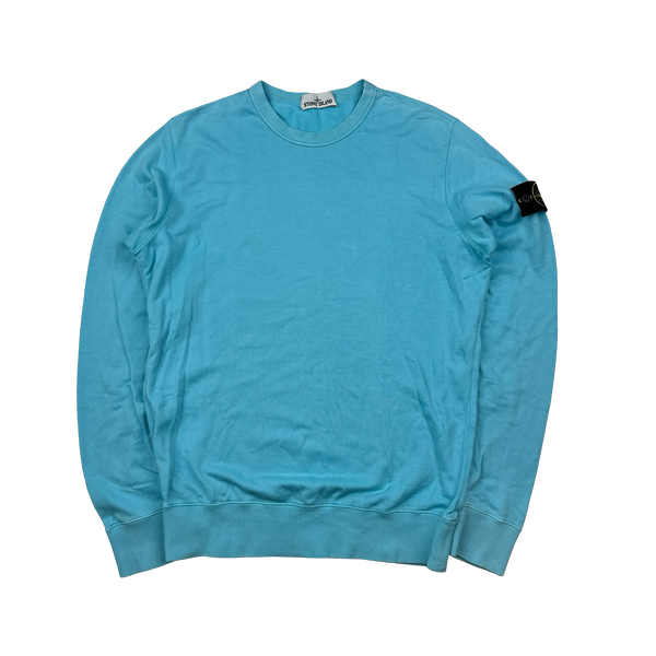 Stone Island 2023 Blue Cotton Crewneck - Medium