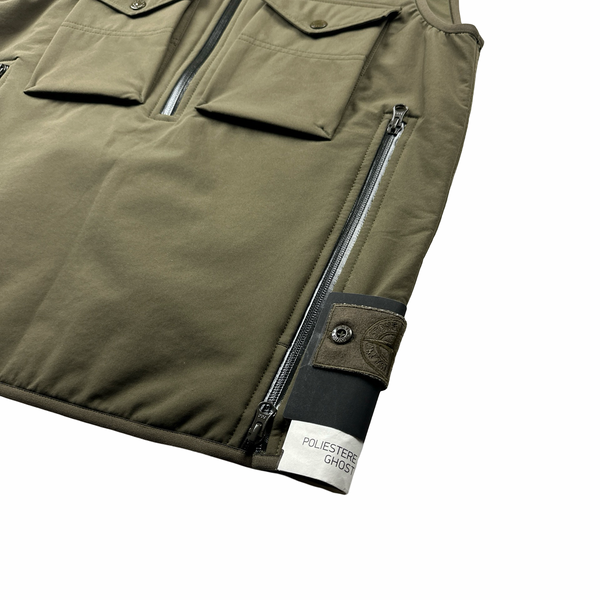 Stone Island Khaki Ghost Stretch 5L Gilet - Small