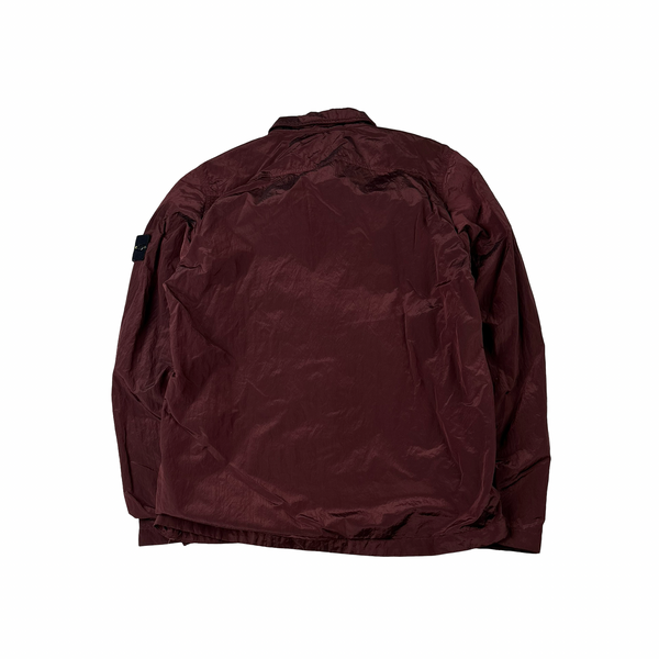Stone Island 2017 Maroon Nylon Metal Shimmer Overshirt - Medium