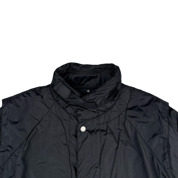 Stone Island Purple/Black 2005 Denims Quilted Reversible Jacket - Medium