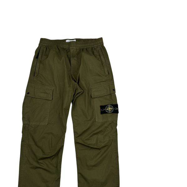 Stone Island 2021 Khaki Regular Tapered Cargo Trousers - 30"