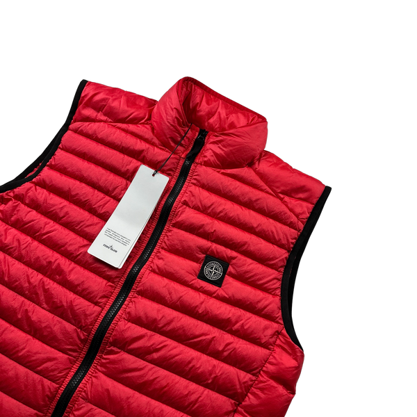 Stone Island 2022 Red Loom Woven R Nylon Packable Gilet - Medium