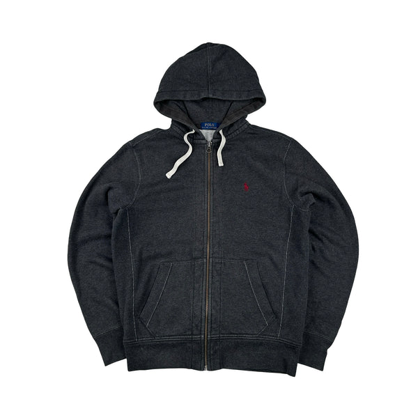 Ralph Lauren Charcoal Grey Zipped Hoodie - Small