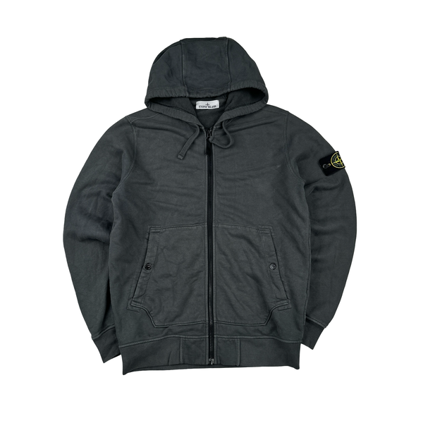 Stone Island 2023 Dark Grey Zipped Hoodie Cotton Tracksuit - Medium