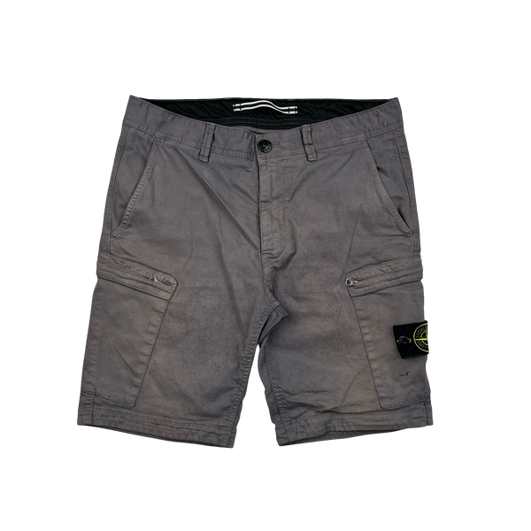 Stone Island 2017 Grey Slim Fit Cargo Shorts - 31"