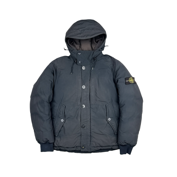 Stone Island Navy Down Filled Micro Reps Jacket - Large