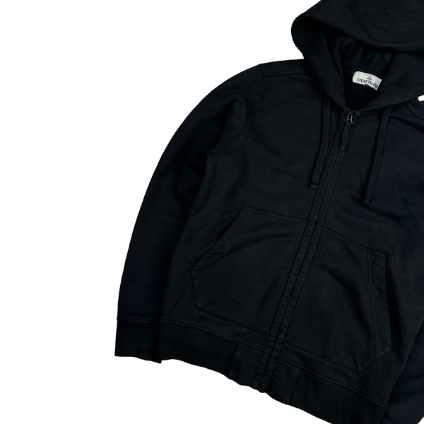 Stone Island 2018 Black Zipped Cotton Hoodie - Small