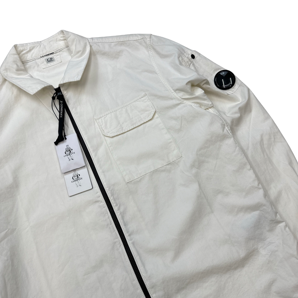 CP Company White Cotton Overshirt - Large