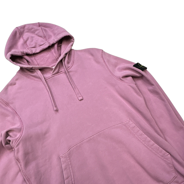 Stone Island 2020 Pink Cotton Pullover Hoodie Small Mat s Island