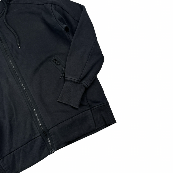 CP Company Black Goggle Cotton Zip Up Hoodie - Small