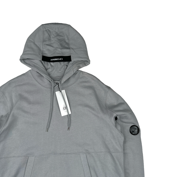 CP Company Stone Grey Cotton Lens Viewer Pullover Hoodie - XXL