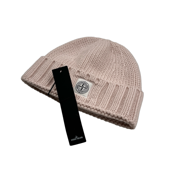Stone Island 2019 Pink Soft Wool Patch Beanie