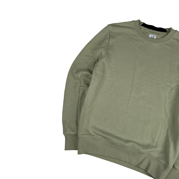 CP Company Green Cotton Lens Viewer Crewneck - Small