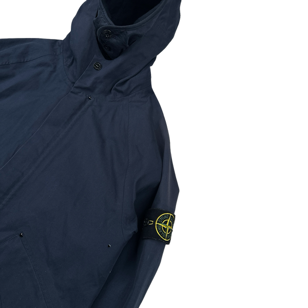 Stone Island 2016 Navy Ventile Dual Hood Cotton Jacket - Small