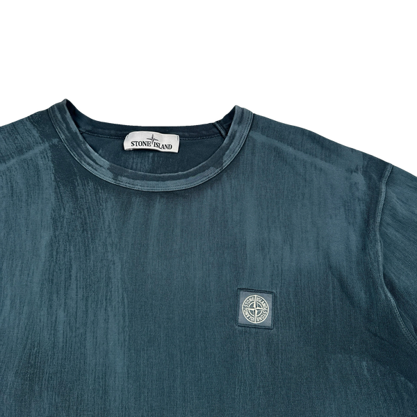 Stone Island Blue Hand Brushed T-Shirt - 3XL