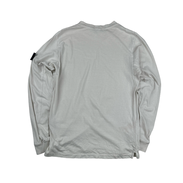 Stone Island 2015 White Cotton Lightweight Crewneck - Large
