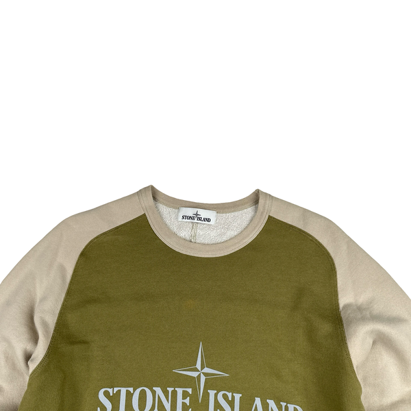Stone Island 2015 Reflective Spellout Navy/Purple Cotton Crewneck - Medium