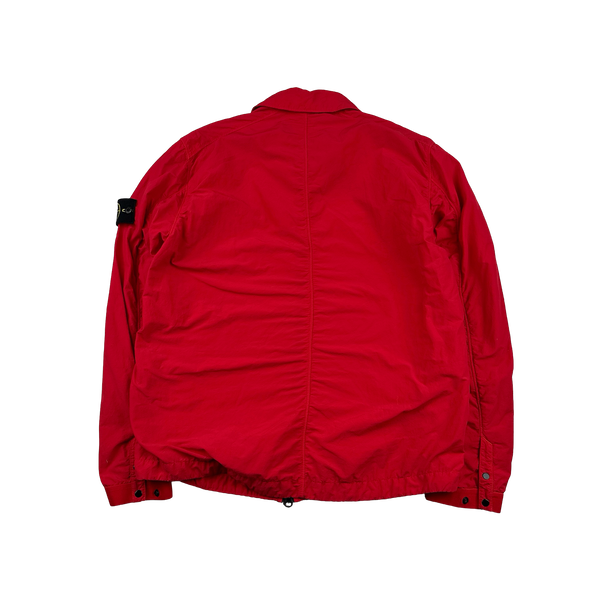 Stone Island 2022 Red Naslan Light Zipped Overshirt - Medium